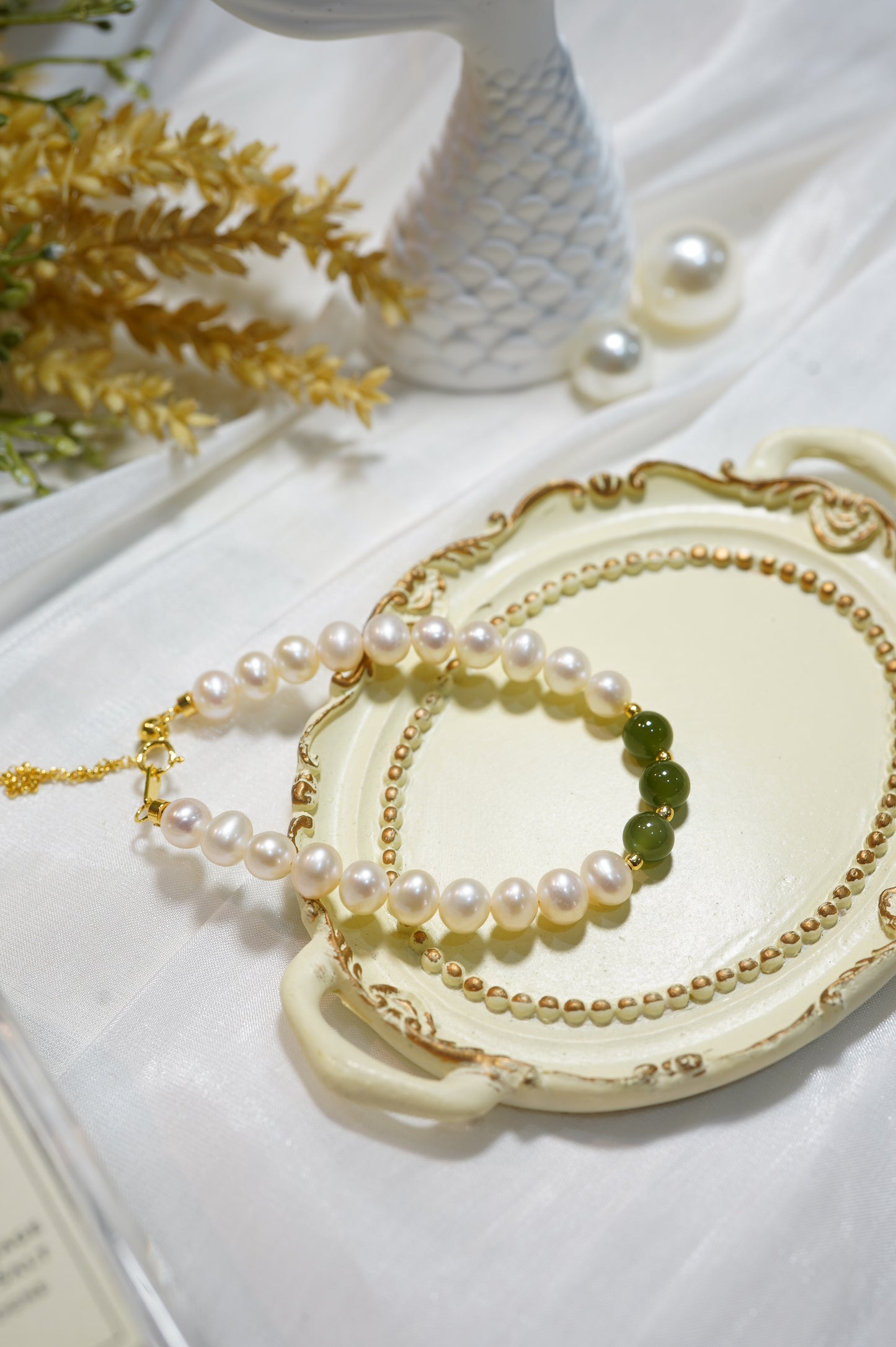 '#3 Jade' Freshwater Pearls Bracelet