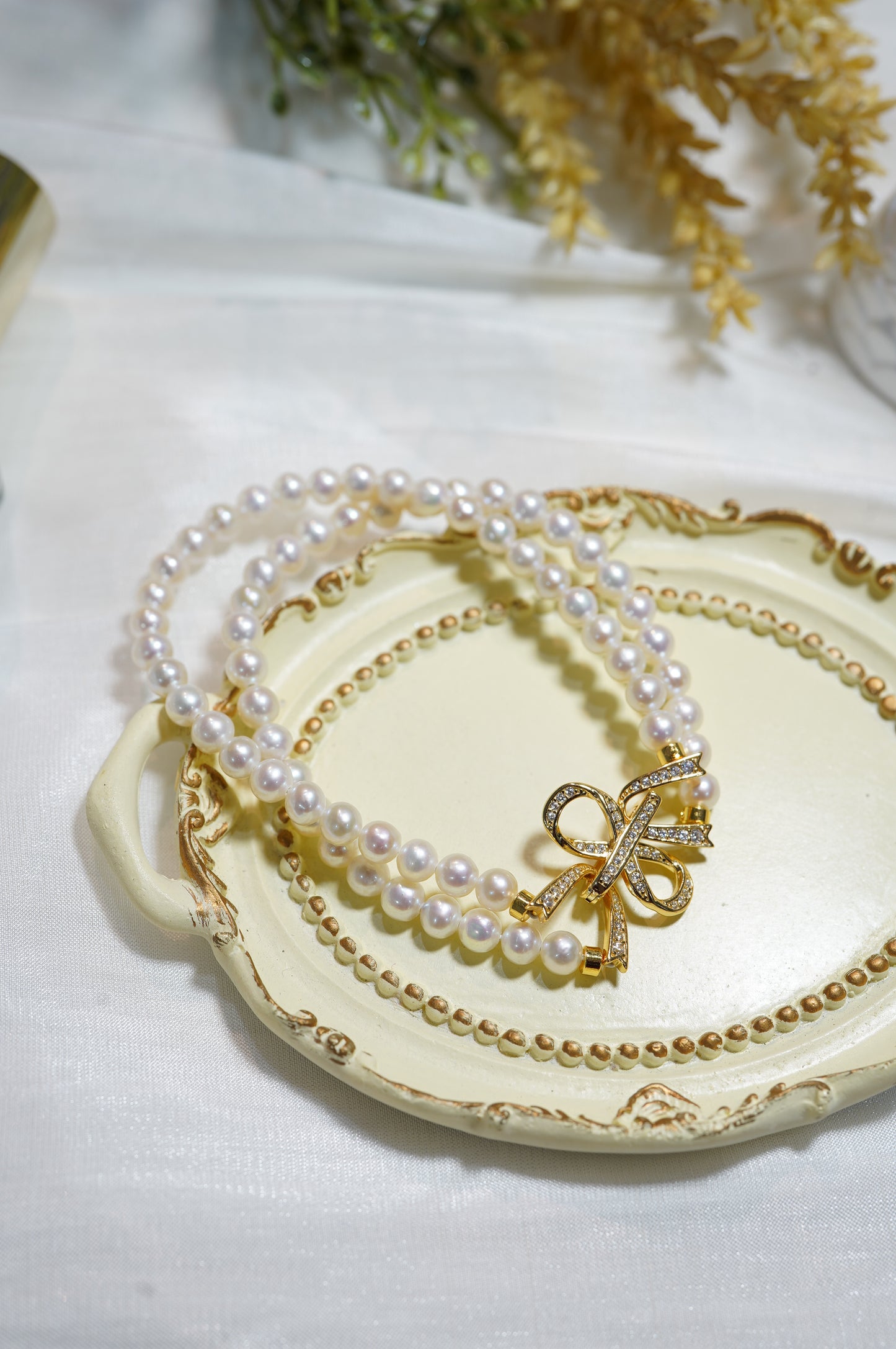 'Double Bow' Freshwater Pearls Bracelet
