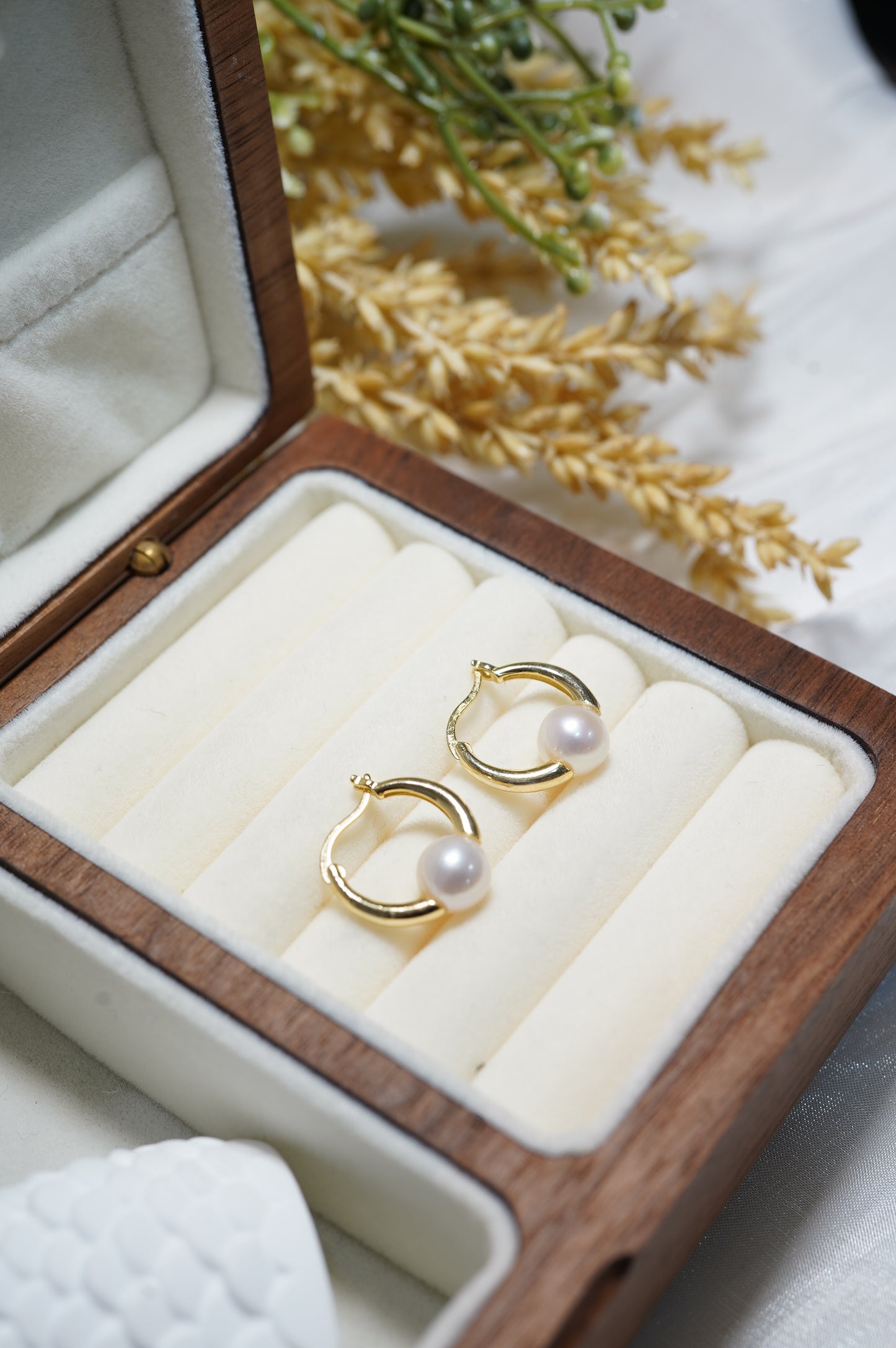 Classic Hoop Freshwater Pearl Earrings