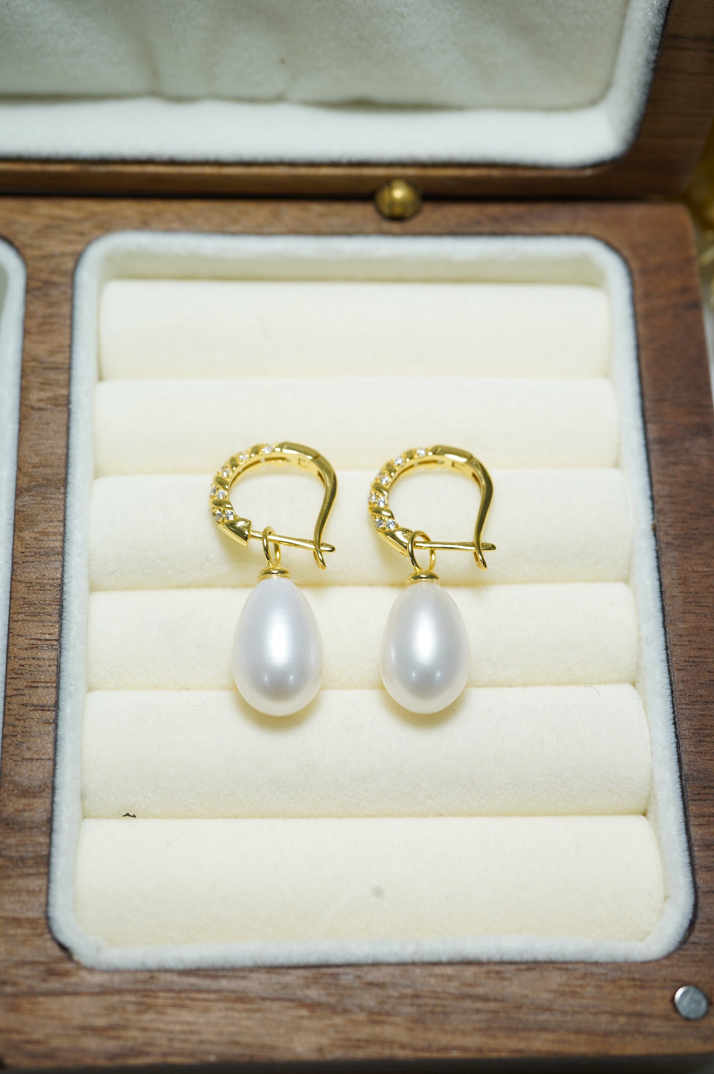 'Zircon Drop' Freshwater Pearl Earrings