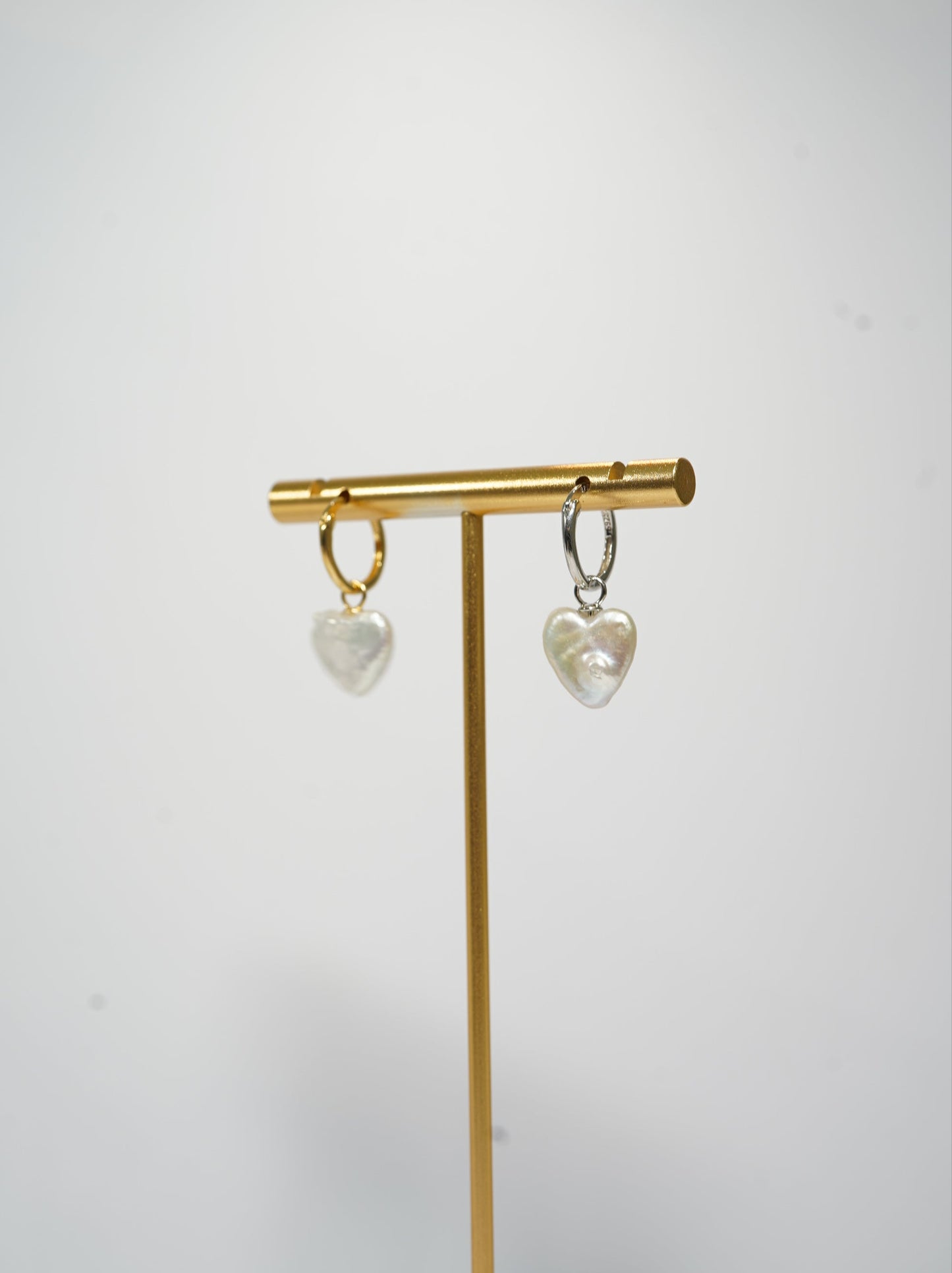'Hoop Hearts' Freshwater Pearl Earrings