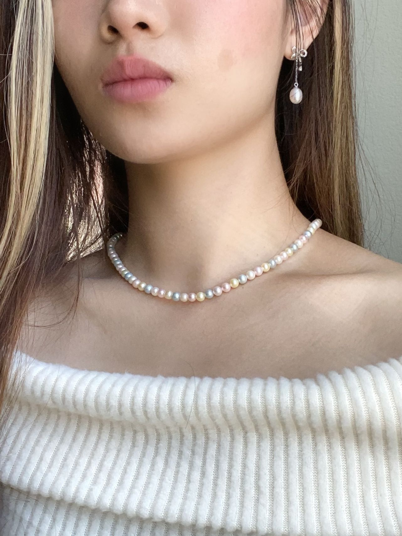 Candy Rainbow Seawater Akoya Pearls Set - Necklace, Bracelet