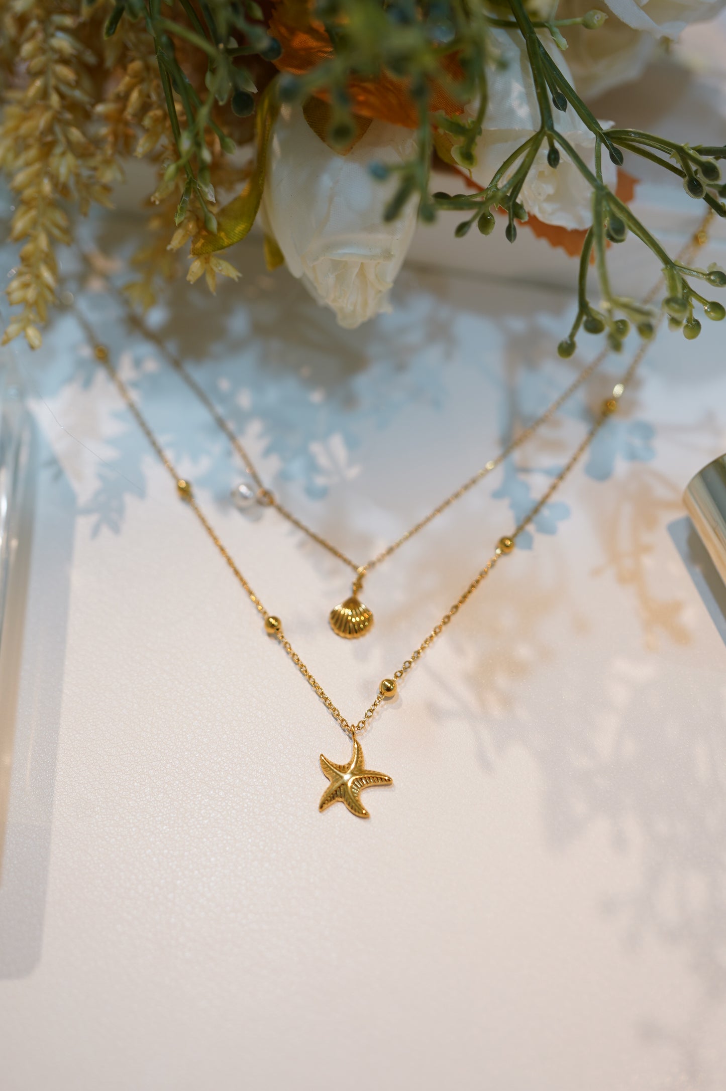 2 IN 1 Shell & Starfish Necklace