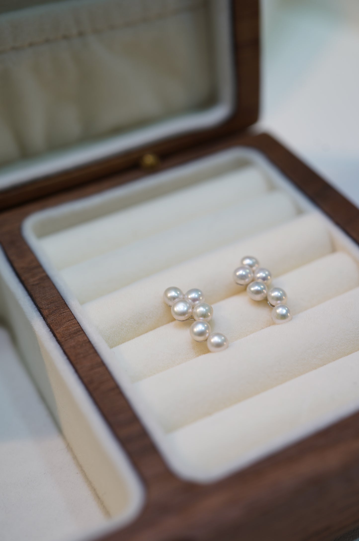 White Grape Freshwater Pearl Earrings