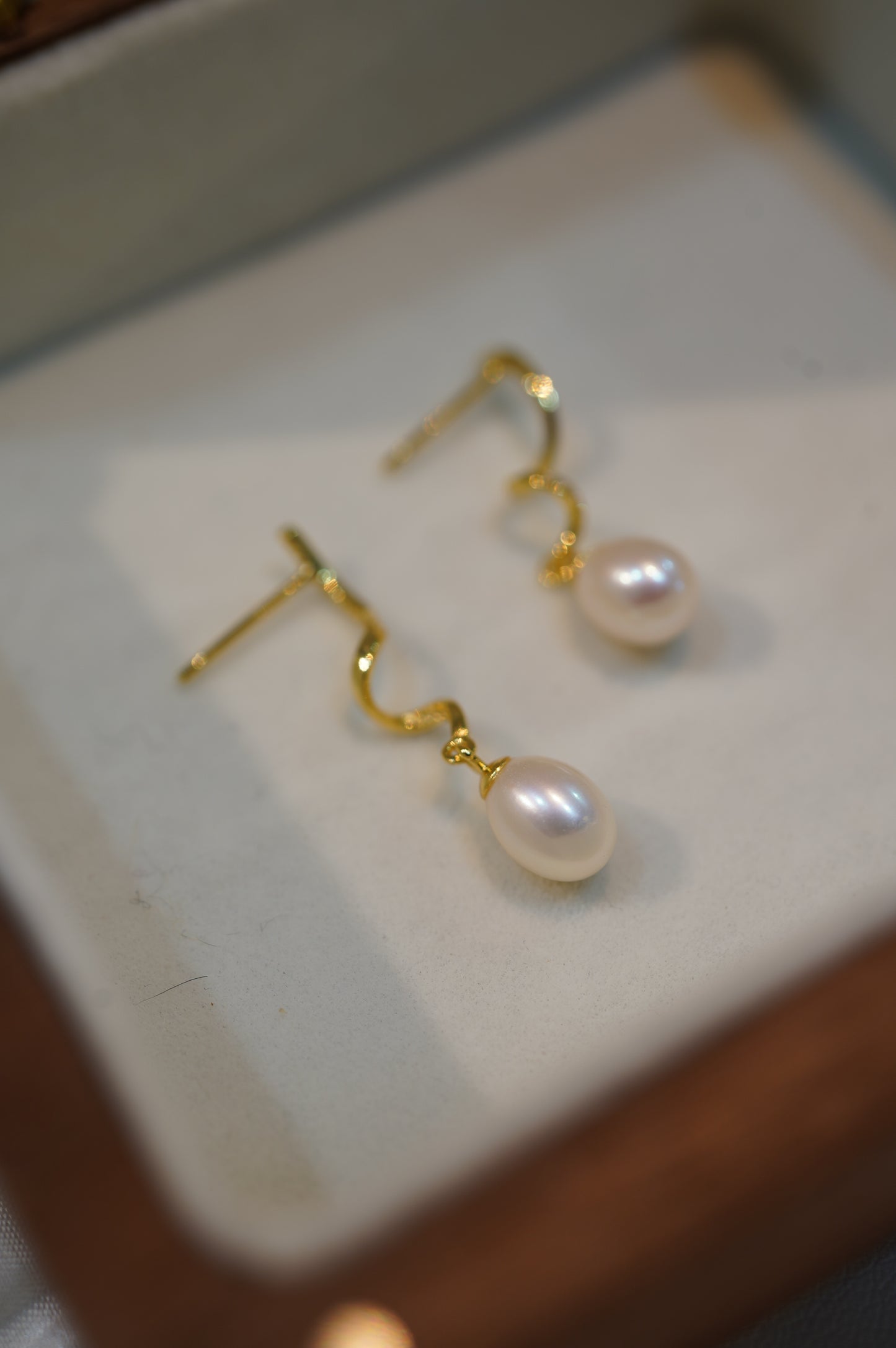 'S Diamond' Freshwater Pearl Earrings