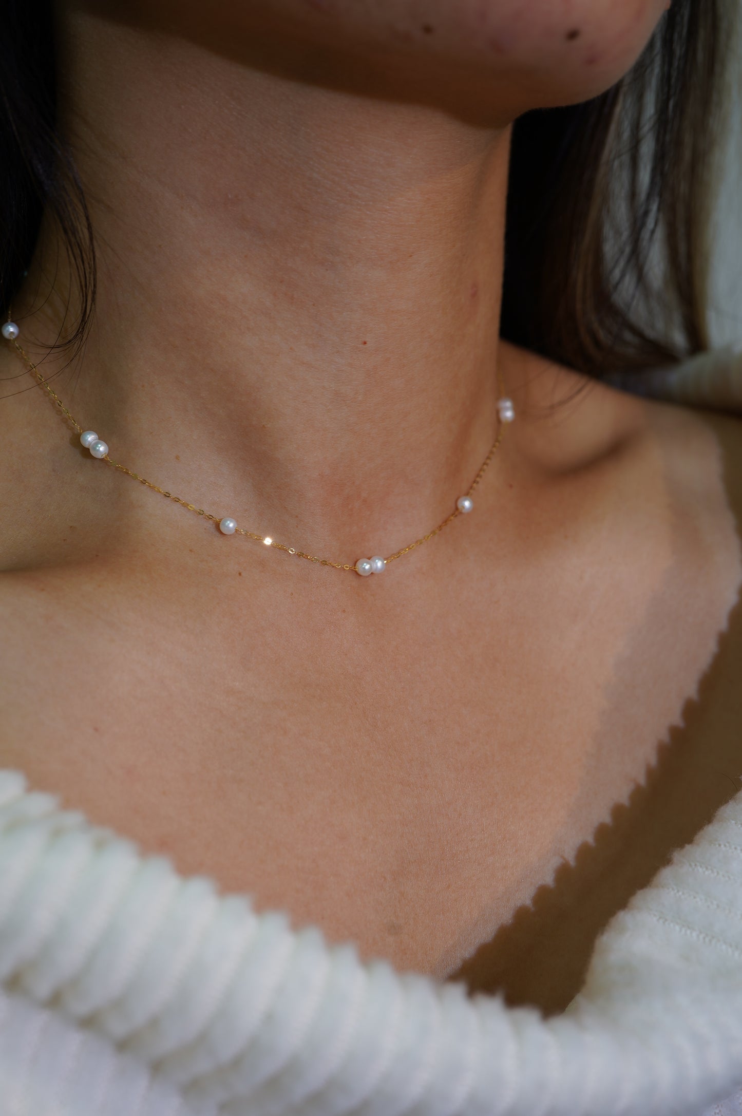 'Single and Couple' Freshwater Pearl Necklace