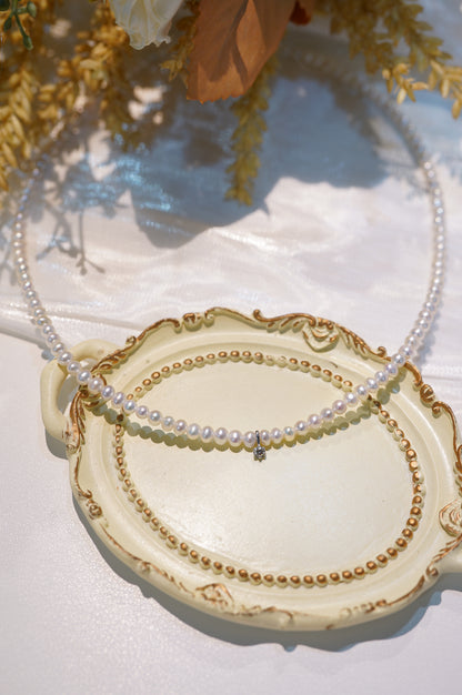 Little Dimond Freshwater Pearl Full Strand Necklace