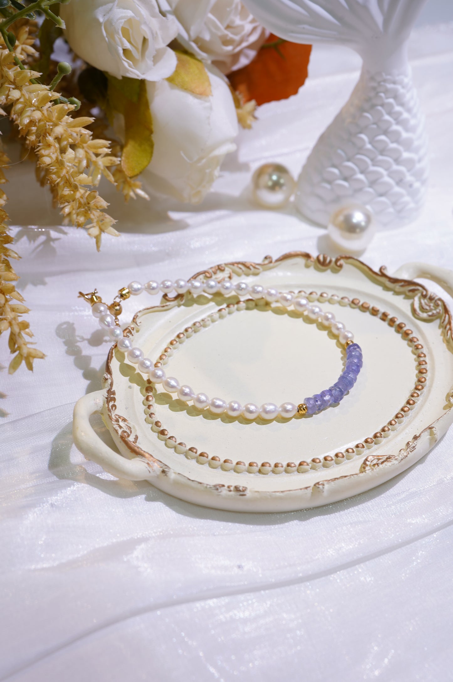 Tanzanite Baby Freshwater Pearls Bracelet