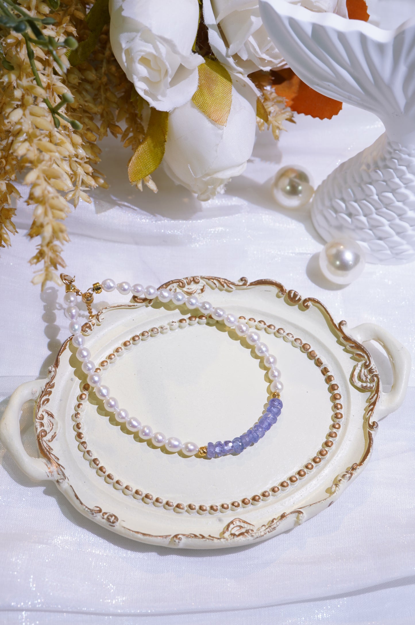 Tanzanite Baby Freshwater Pearls Bracelet