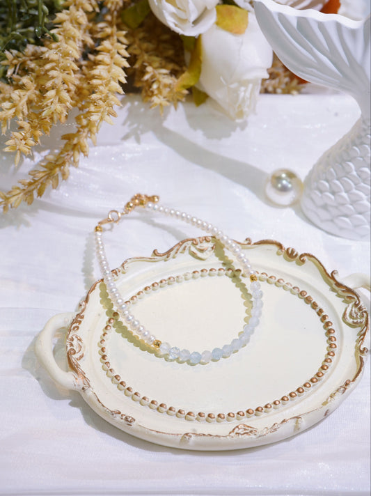Aquamarine Baby Freshwater Pearls Bracelet