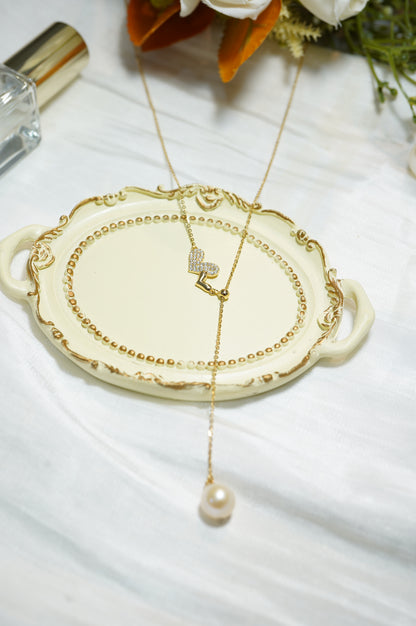 'Adjustable Hearts' Freshwater Pearl Necklace