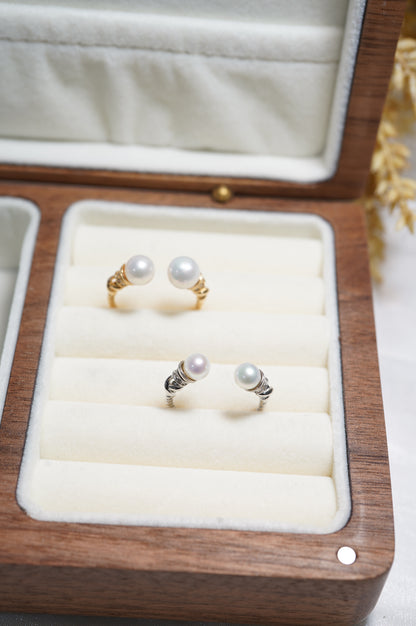 ‘Torch' Round Freshwater Pearl Ring
