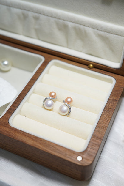 S Yingyang Freshwater Pearl Earrings