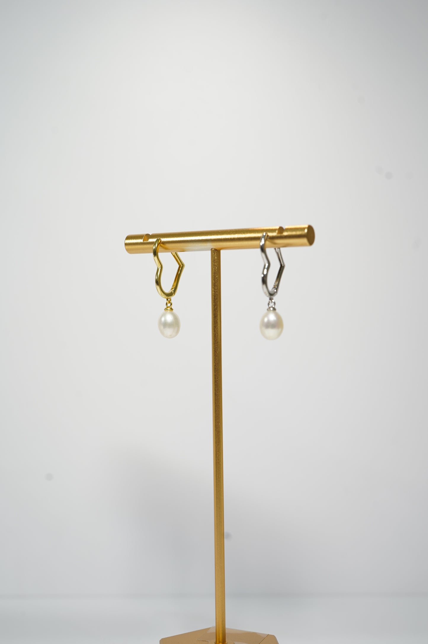 Heart Rice Freshwater Pearl Hoop Earrings
