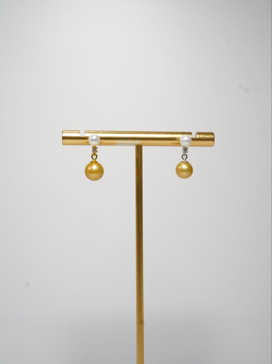 'White Gold' Freshwater Pearl Earrings