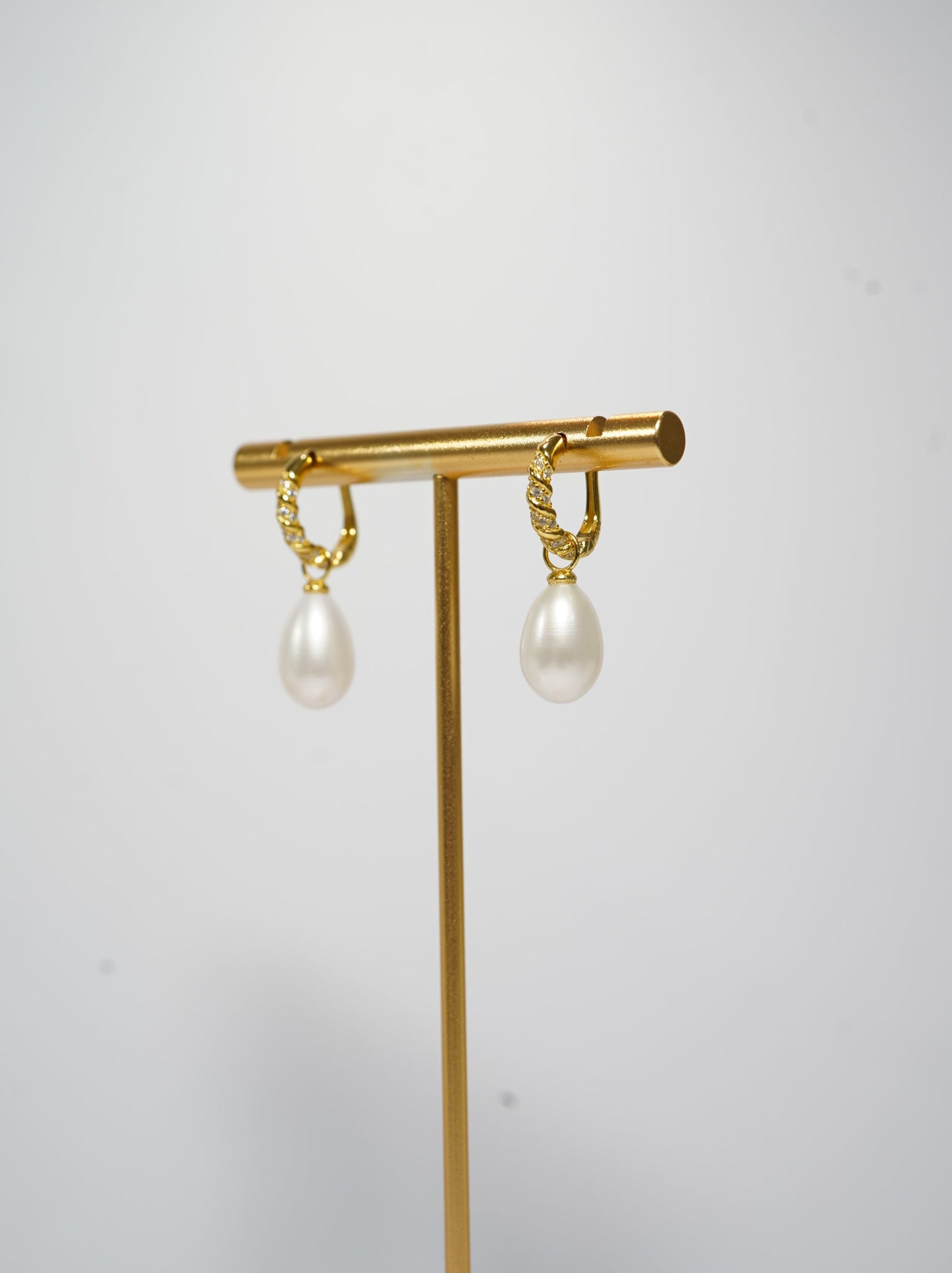 'Zircon Drop' Freshwater Pearl Earrings