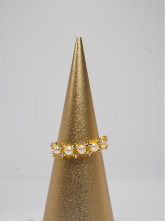 ‘Wreath' Bun Freshwater Pearl Ring