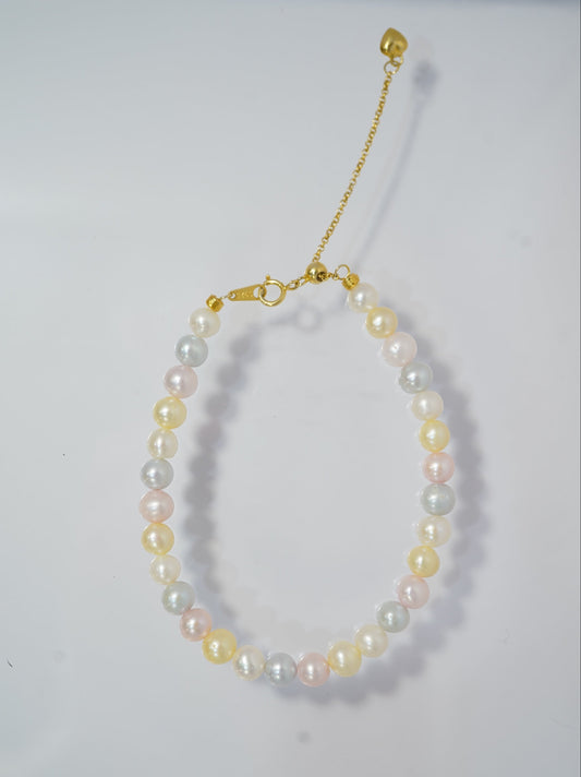 Candy Rainbow Seawater Akoya Pearls Bracelet