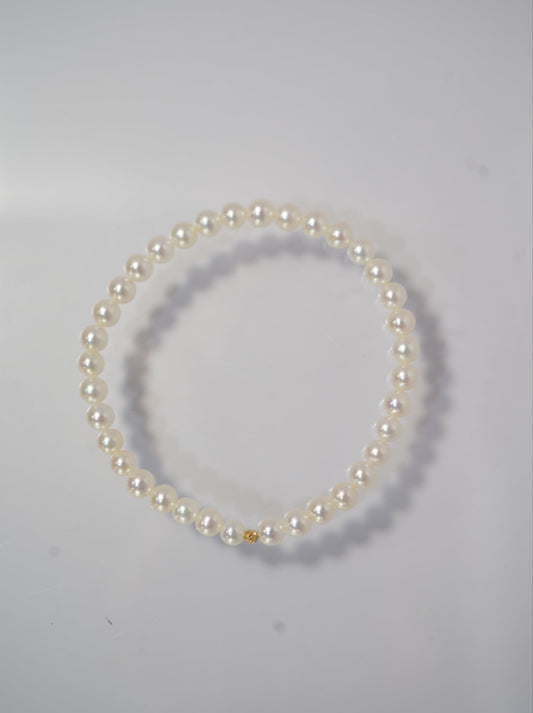 18K Gold Ball Freshwater Pearls Bracelet