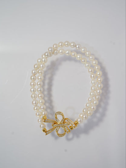 'Double Bow' Freshwater Pearls Bracelet