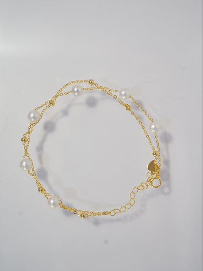 Double Layers All Stars Freshwater Pearl Bracelet