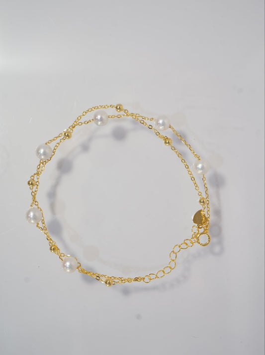 Double Layers All Stars Freshwater Pearl Bracelet