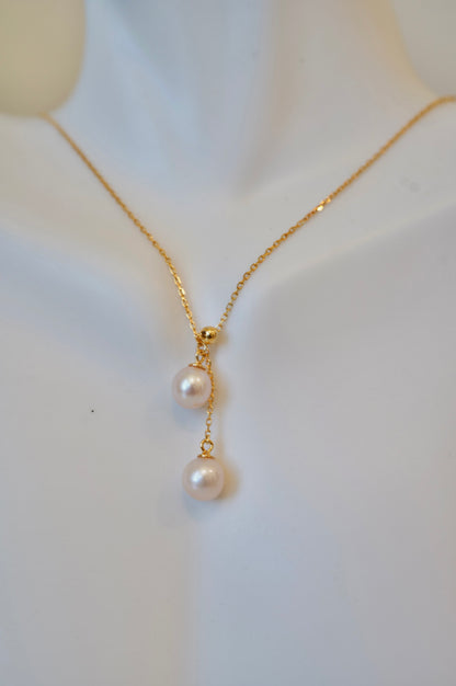 Double Bell Round Freshwater Necklace