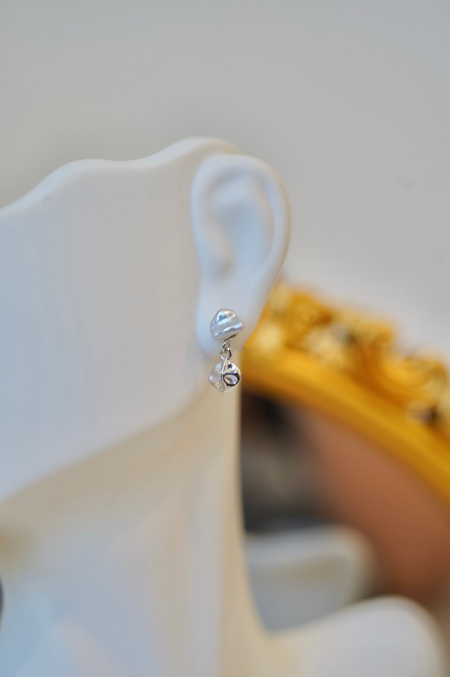 Australian White Keshi Seawater Pearl Stud Earrings