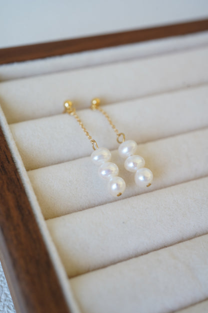 Stone Drop Freshwater Pearl Earrings