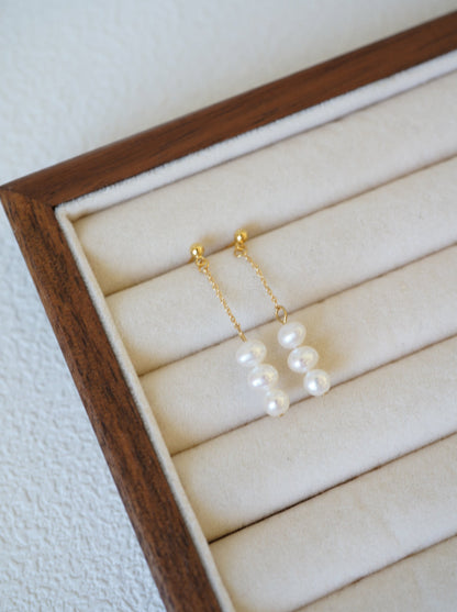 Stone Drop Freshwater Pearl Earrings