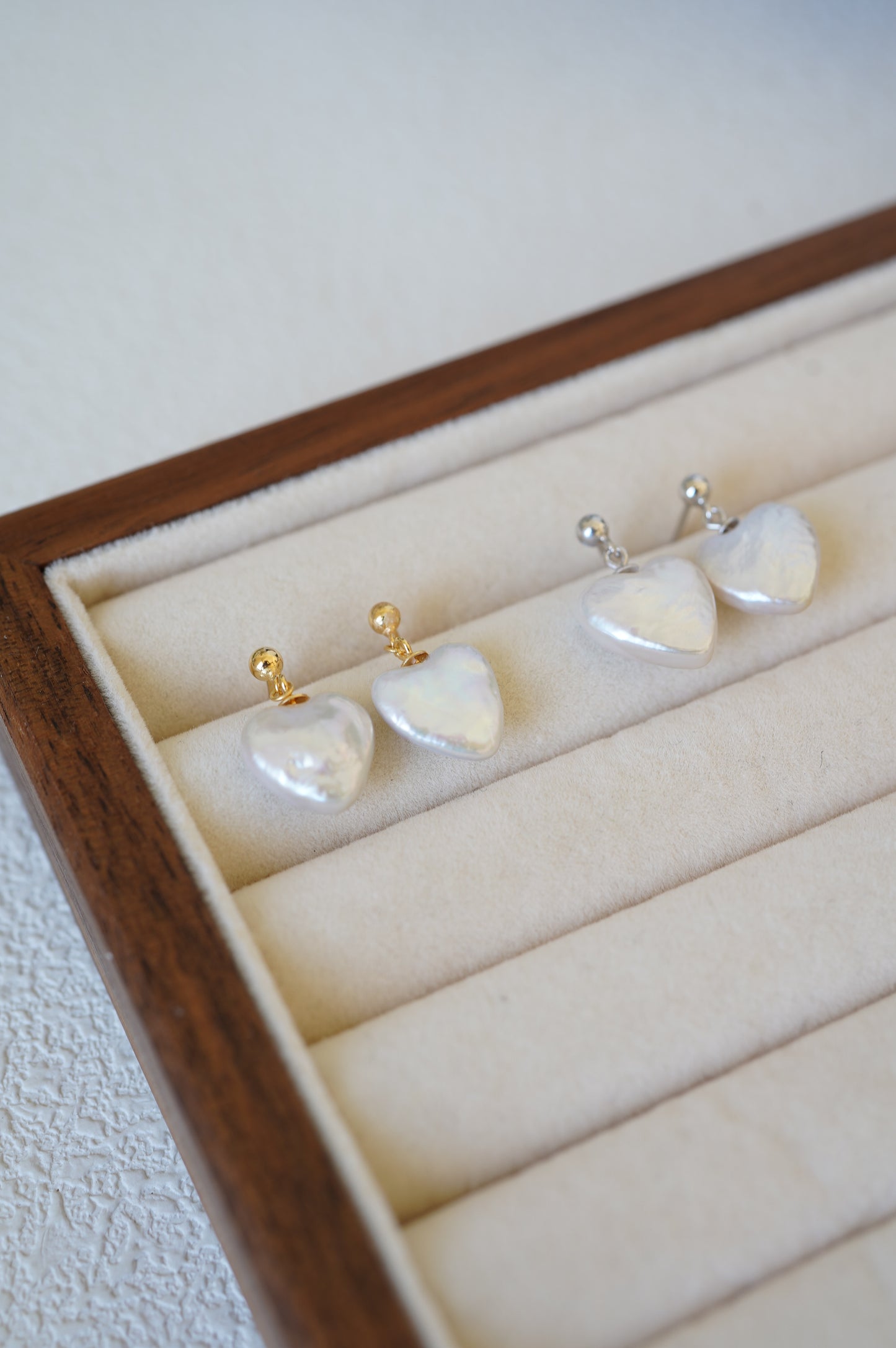 Heart Drop Freshwater Pearl Earrings