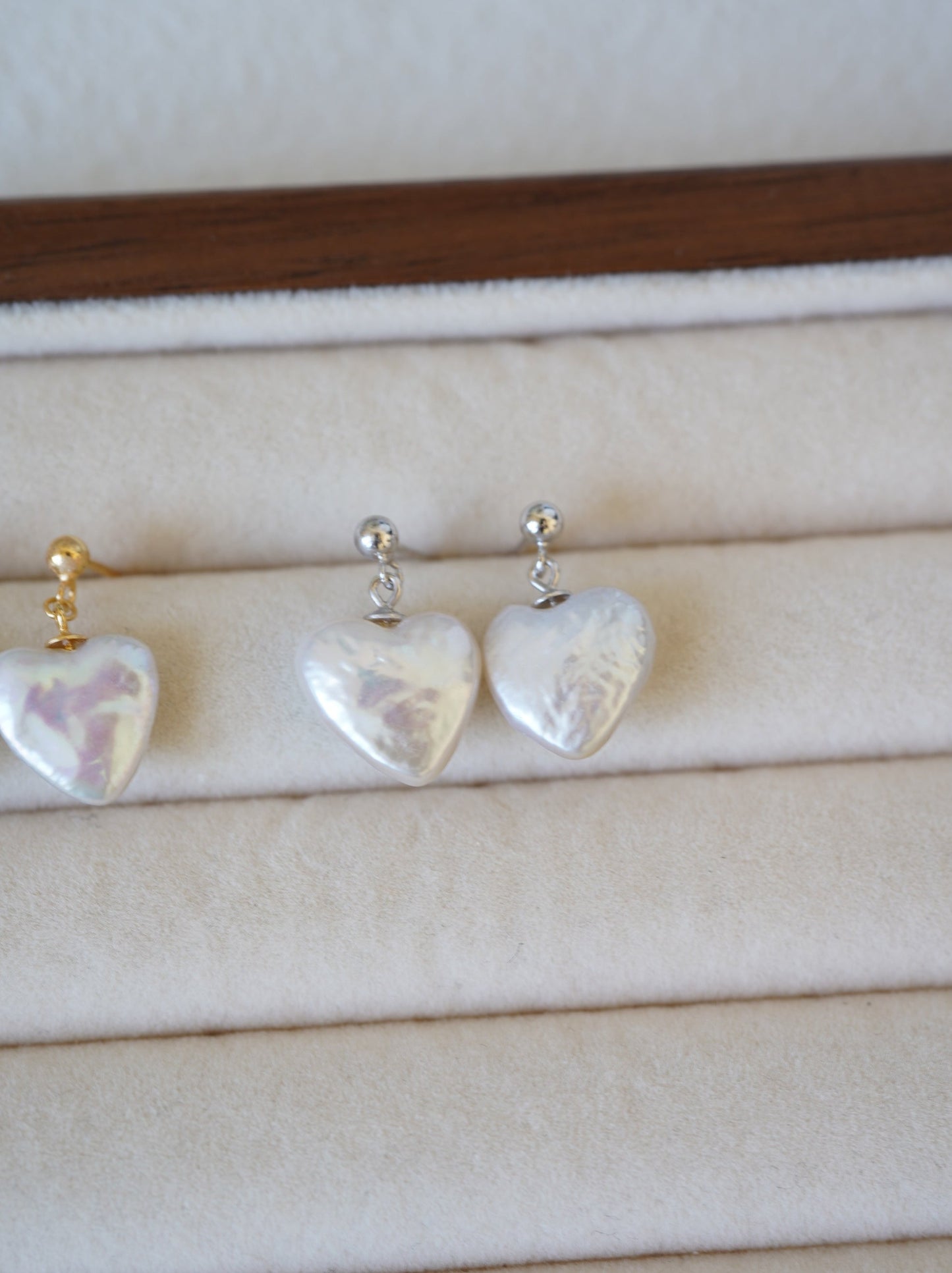 Heart Drop Freshwater Pearl Earrings