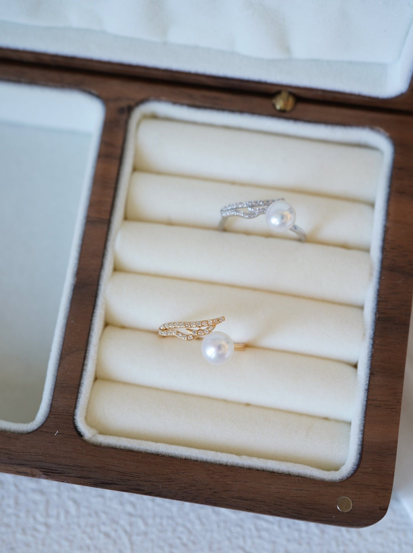 ‘Wings' Bun Freshwater Pearl Ring