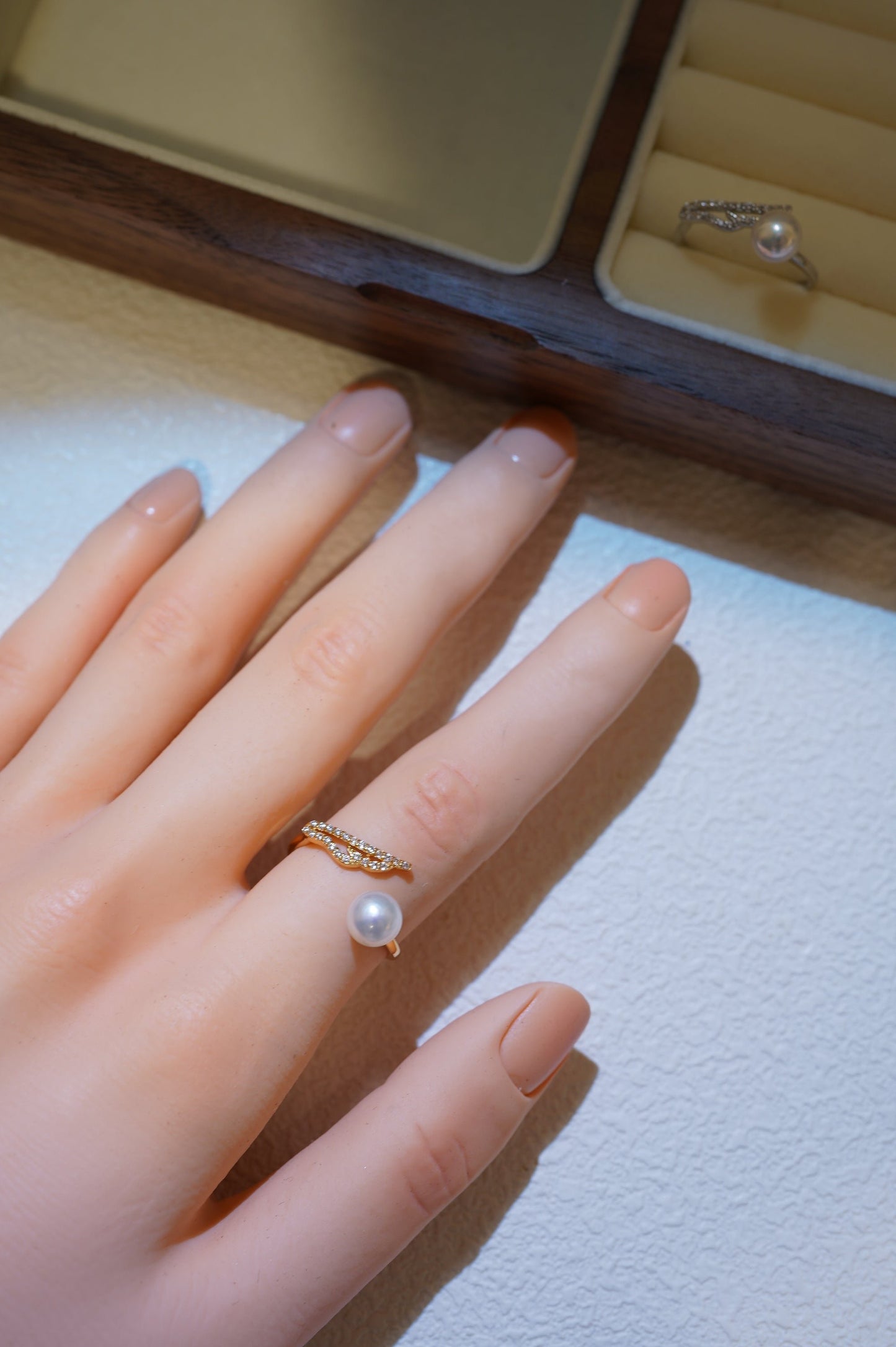 ‘Wings' Bun Freshwater Pearl Ring