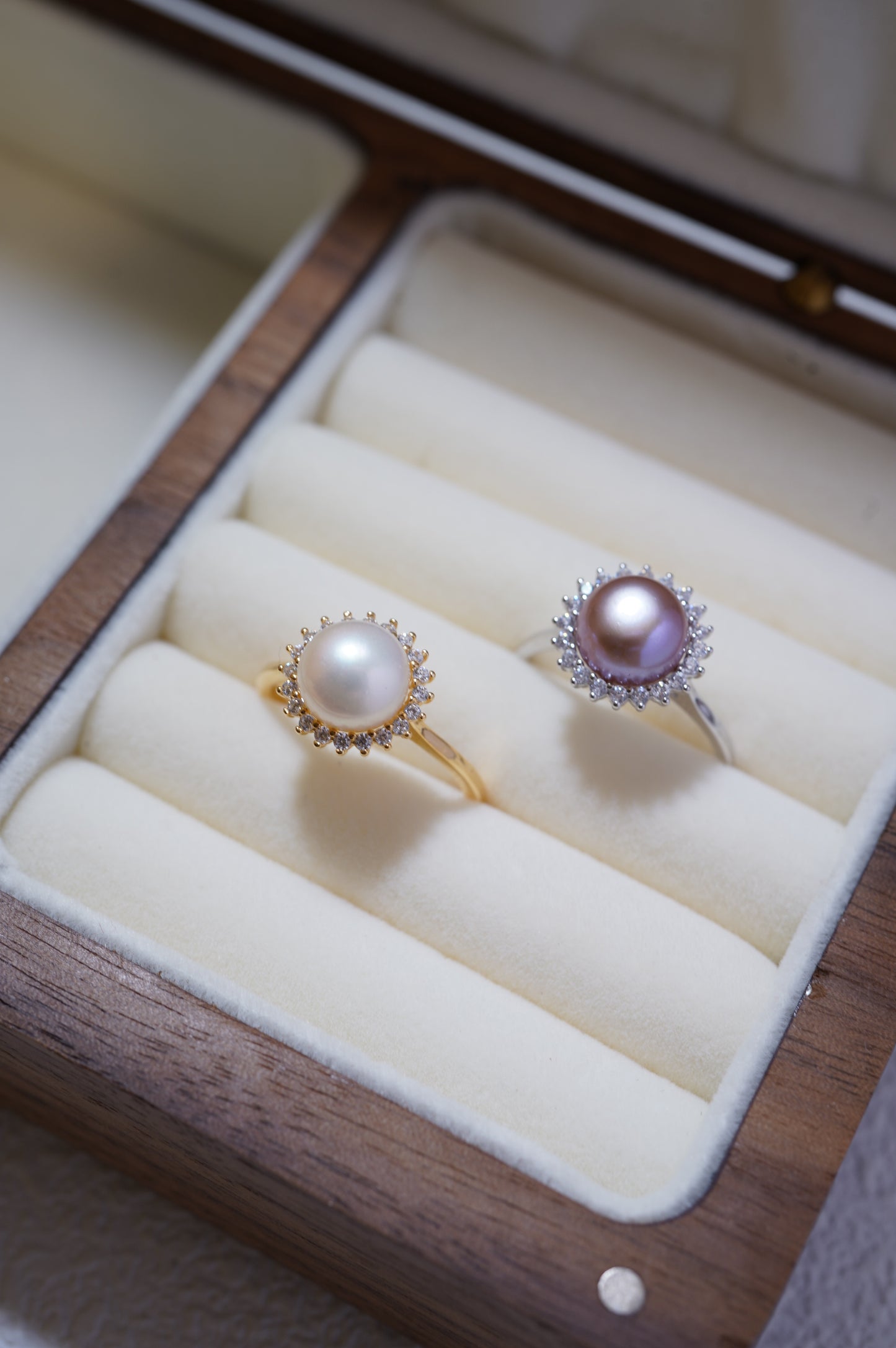 ‘Sunflower' Bun Freshwater Pearl Ring