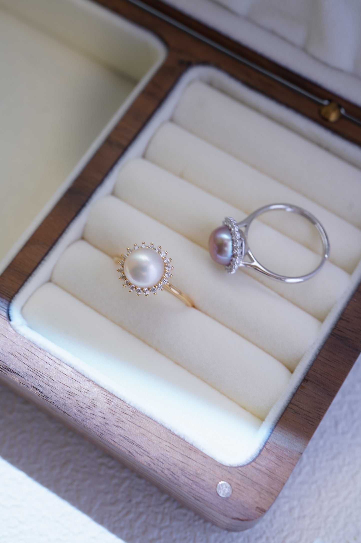 ‘Sunflower' Bun Freshwater Pearl Ring