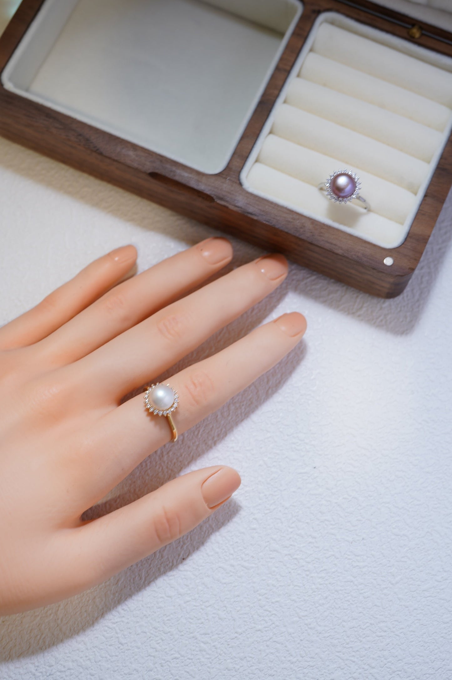 ‘Sunflower' Bun Freshwater Pearl Ring