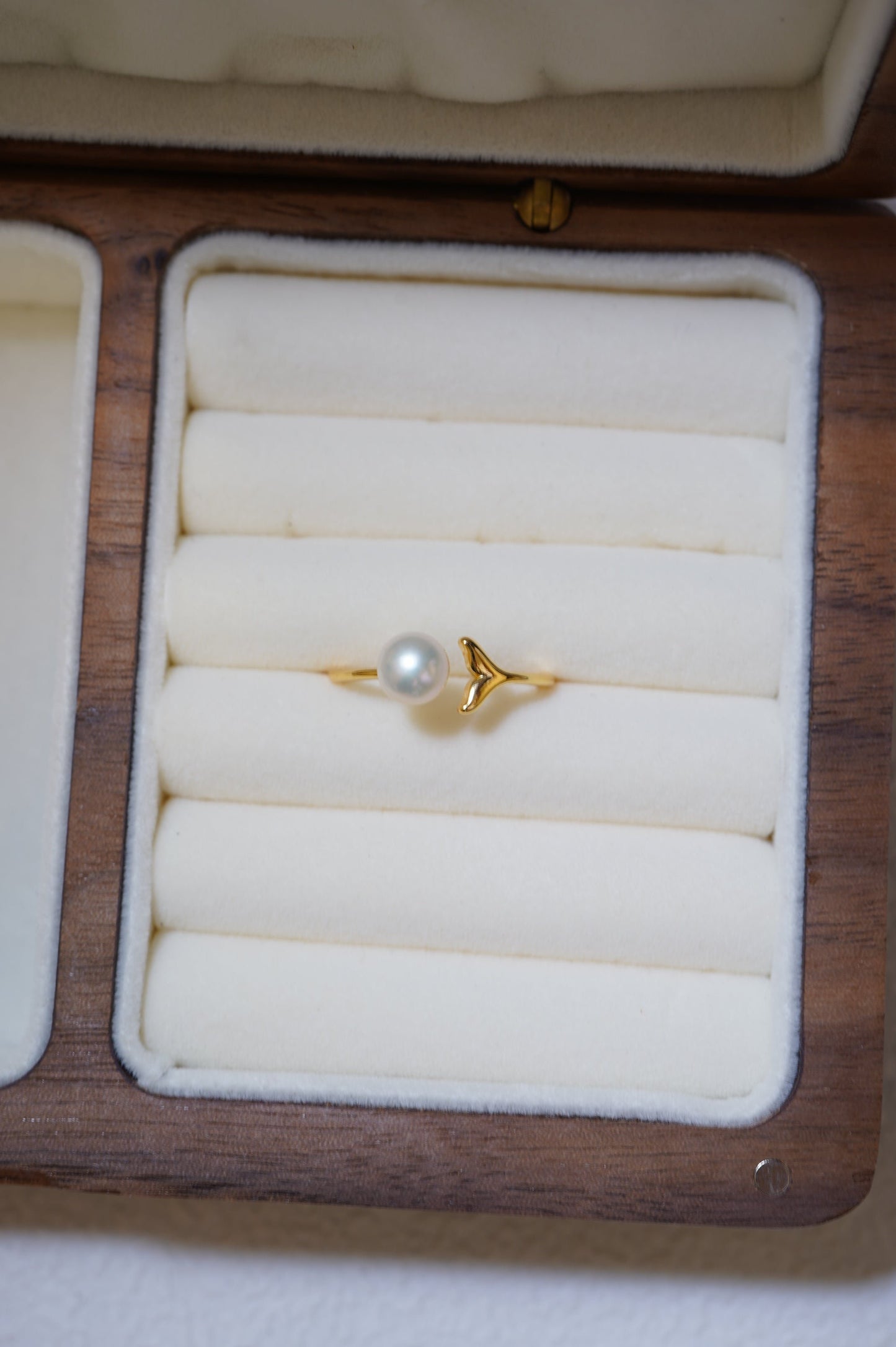 ‘Mermaid Tail' Bun Freshwater Pearl Ring