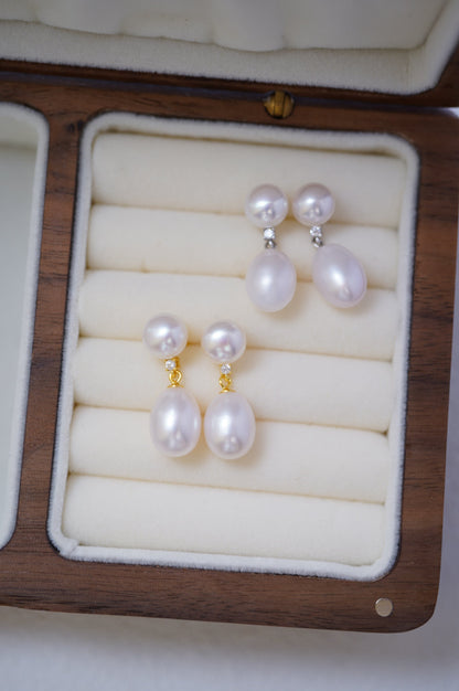 'Big Rice' Freshwater Pearl Earrings