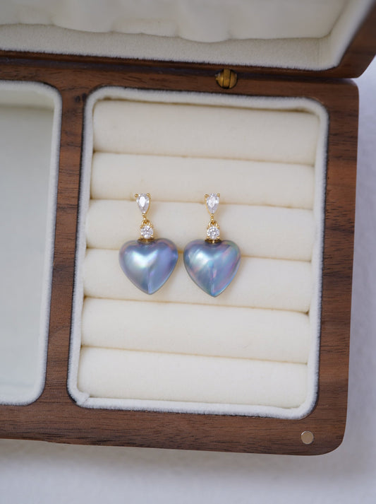 'Oil Painting' Seawater Made Pearl Earrings