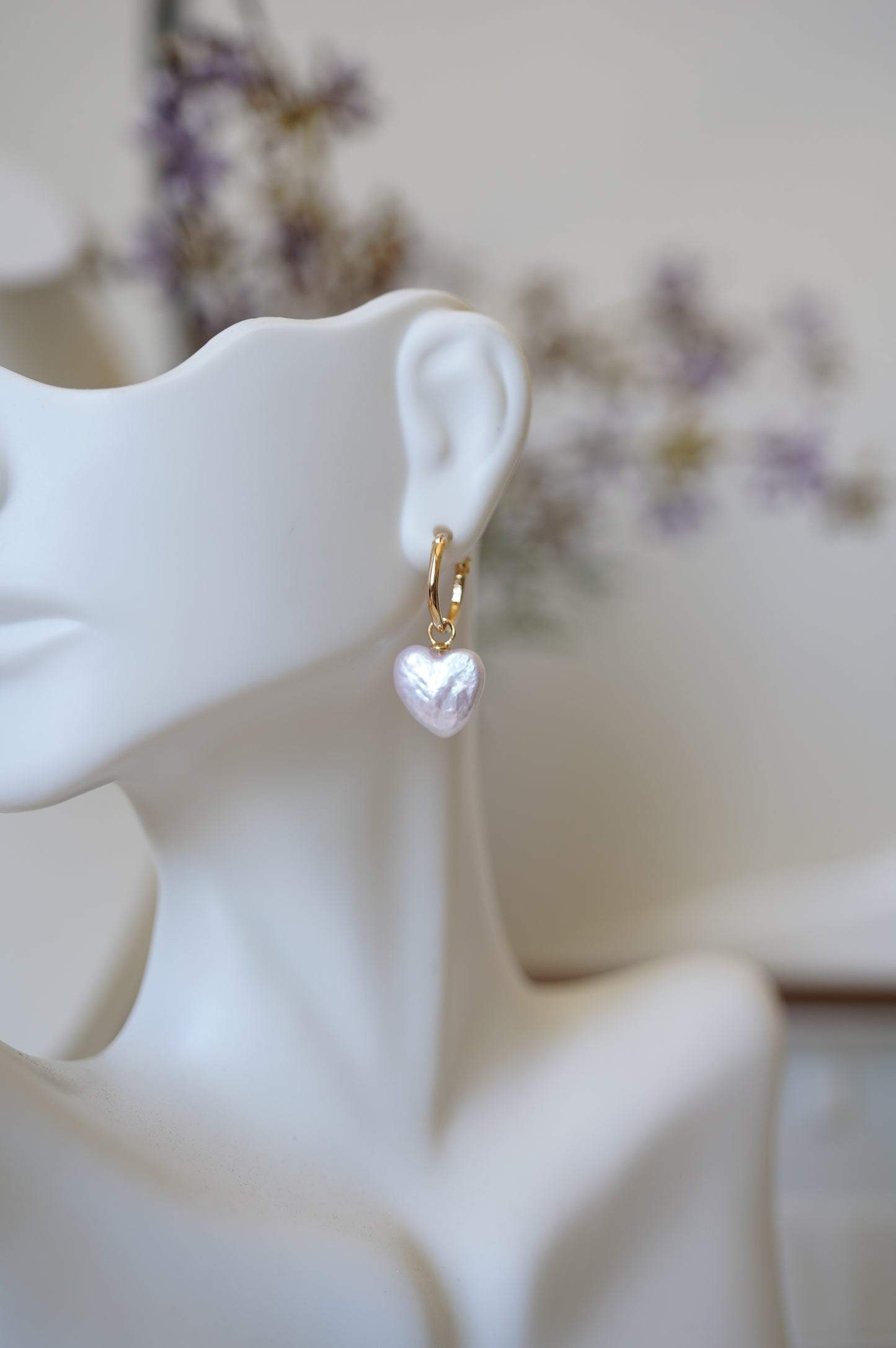 'Hoop Hearts' Freshwater Pearl Earrings