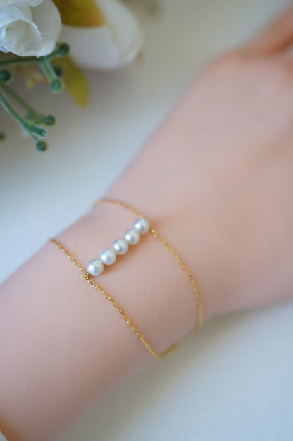 'Double Five' Freshwater Pearls Bracelet