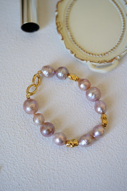 'Unique Purple' Freshwater Baroque Pearls Bracelet