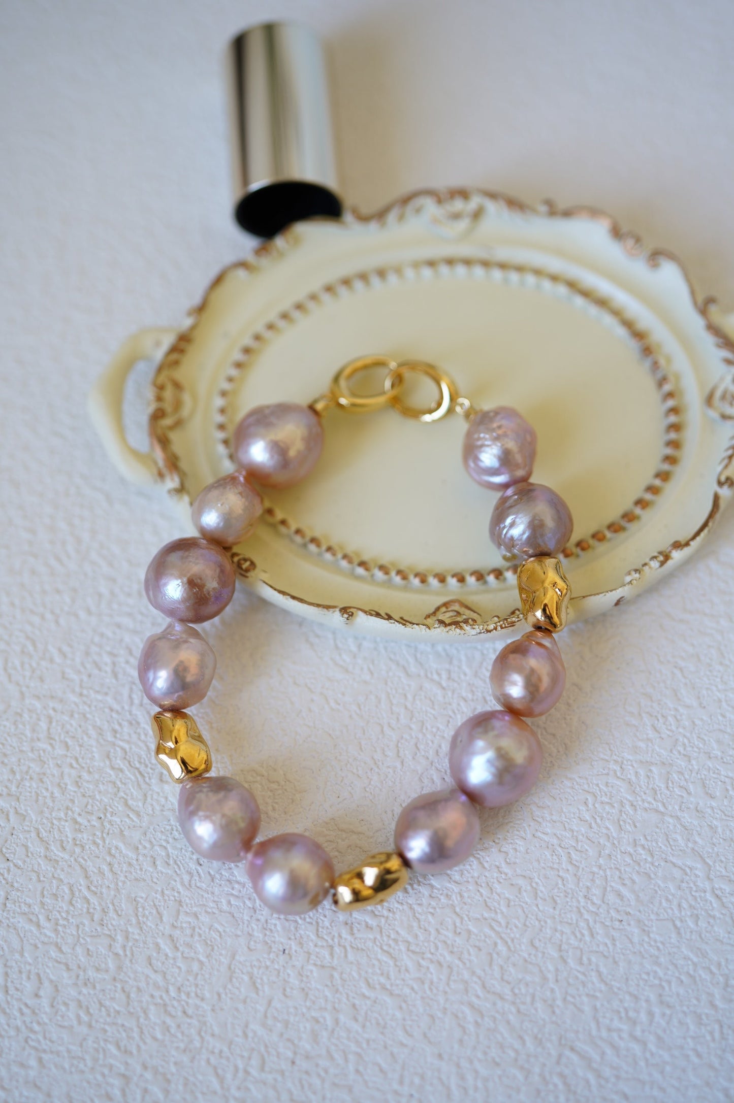 'Unique Purple' Freshwater Baroque Pearls Bracelet