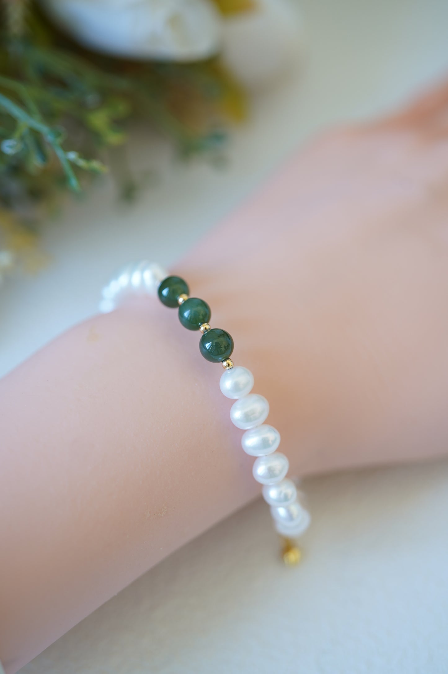 '#3 Jade' Freshwater Pearls Bracelet