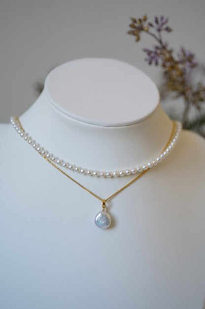 'Press Button' Freshwater Pearl Necklace