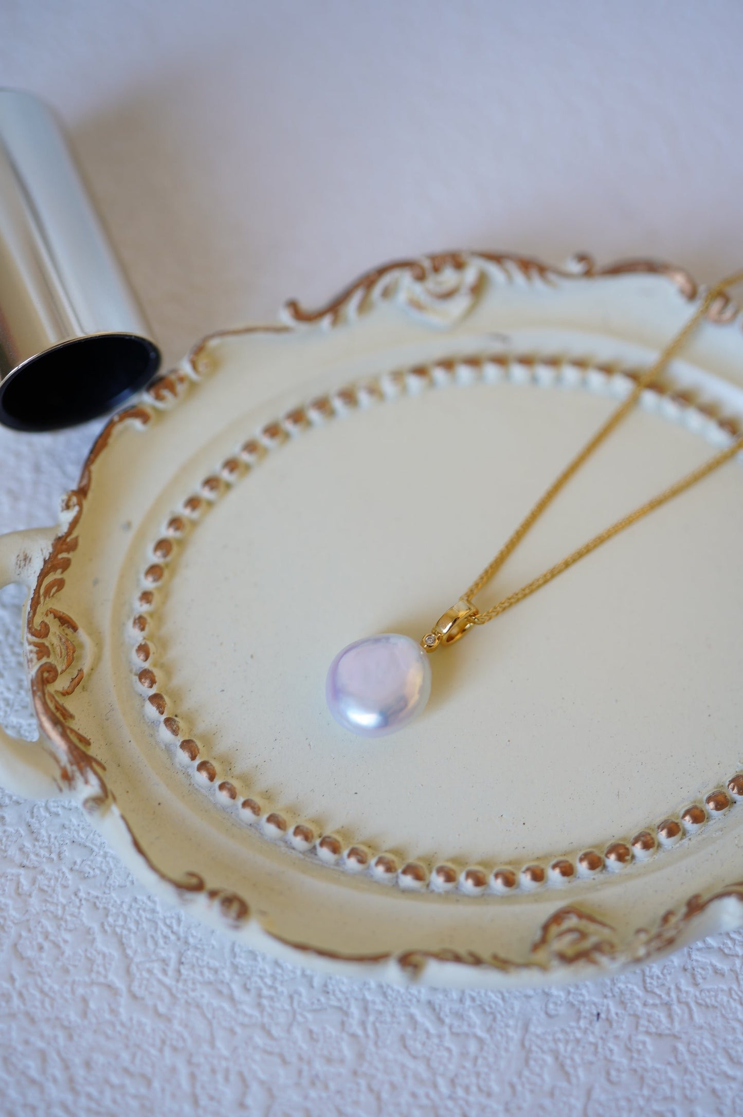 'Press Button' Freshwater Pearl Necklace