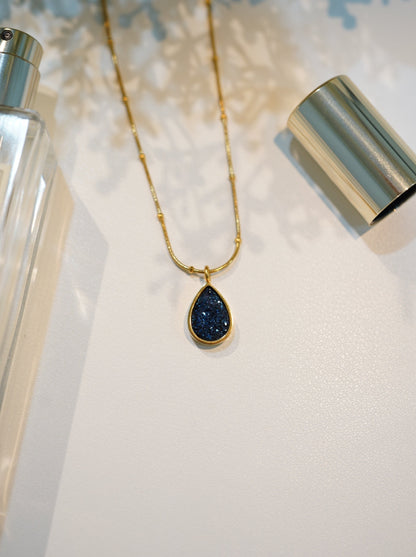 Diamond Blue Drop Necklace