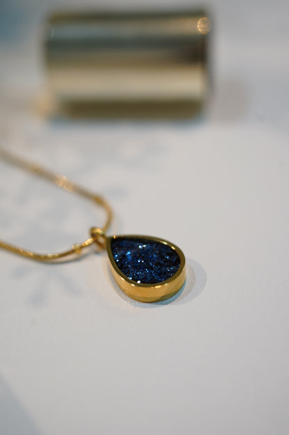 Diamond Blue Drop Necklace